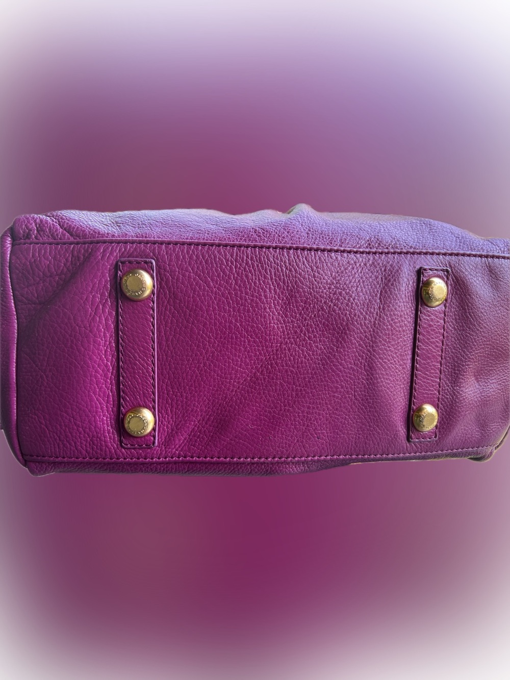 Marc by Marc Jacobs Plum Leather Dome Satchel with Gold Hardware - Picture 6 of 13